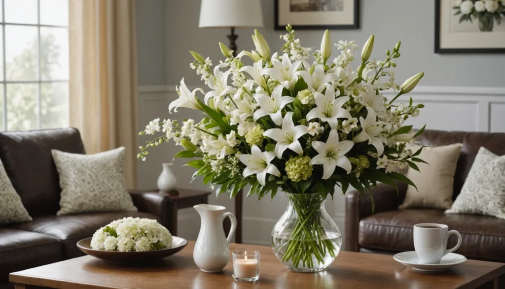 fleur avec fleurs blanches