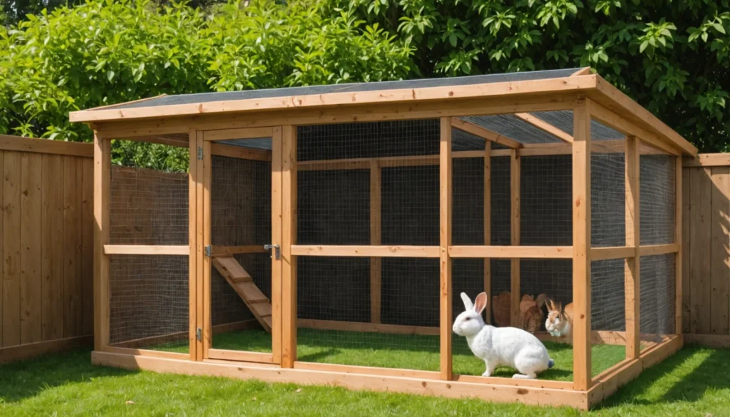 aménagement enclos extérieur lapin