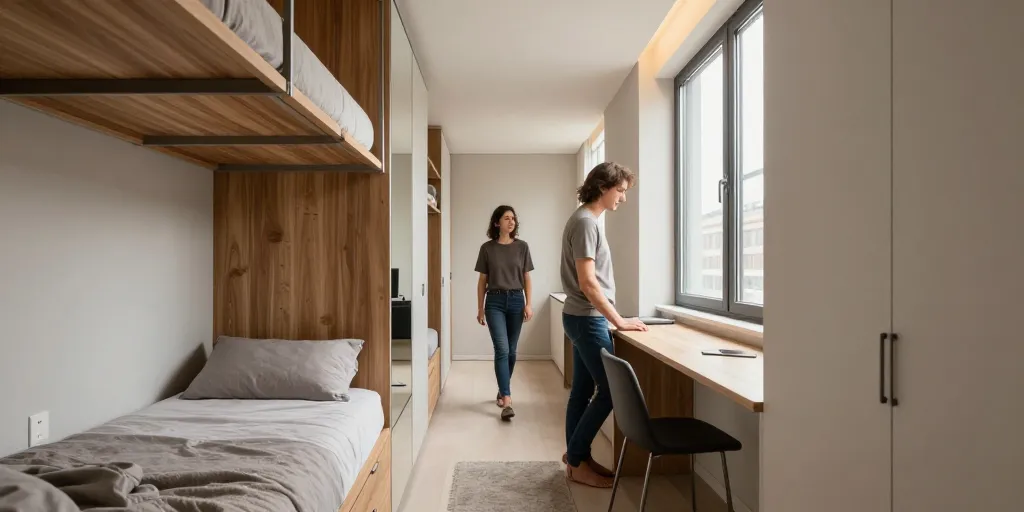 amenagement chambre etroite et longue