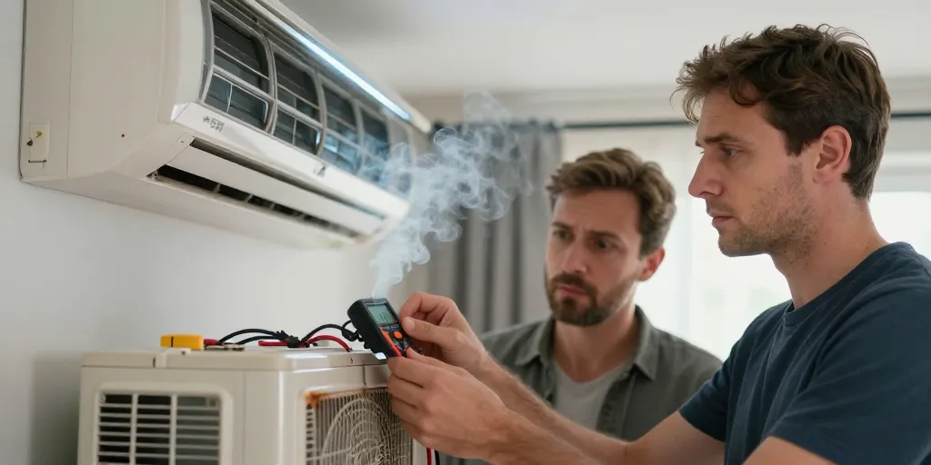 climatisation qui fume