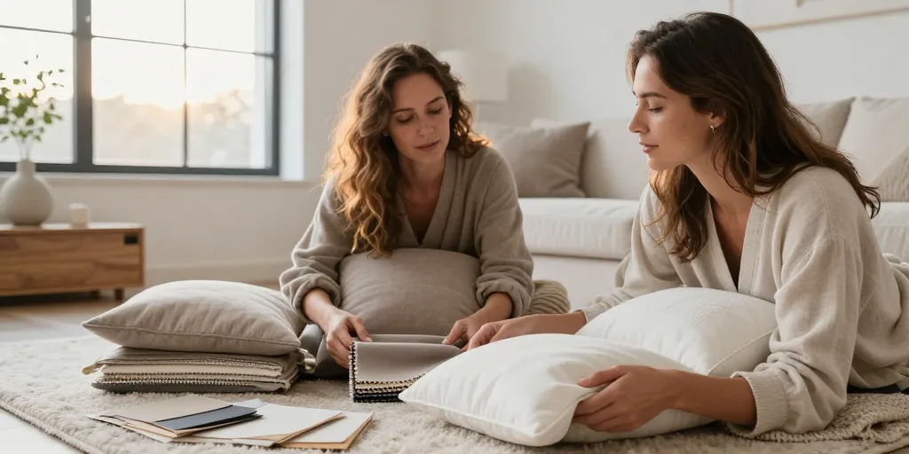 cocooning salon taupe et blanc