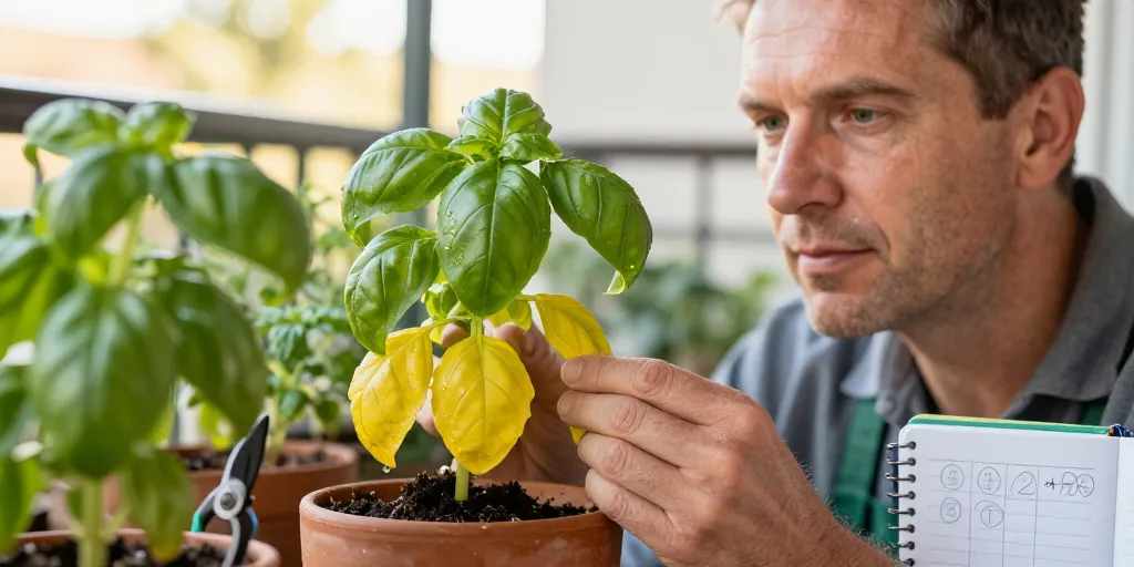 basilic feuilles jaunes