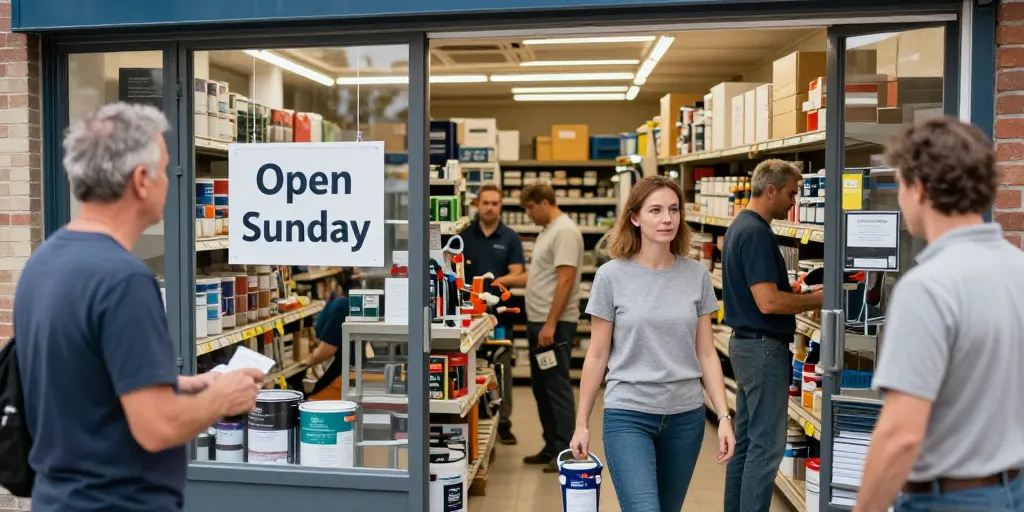 bricolage magasin dimanche