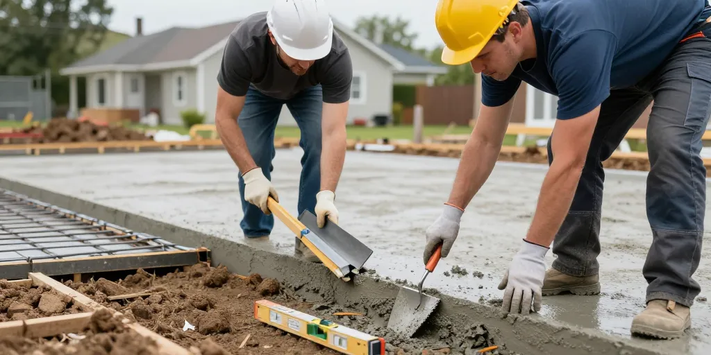 pose dalle béton sur terre