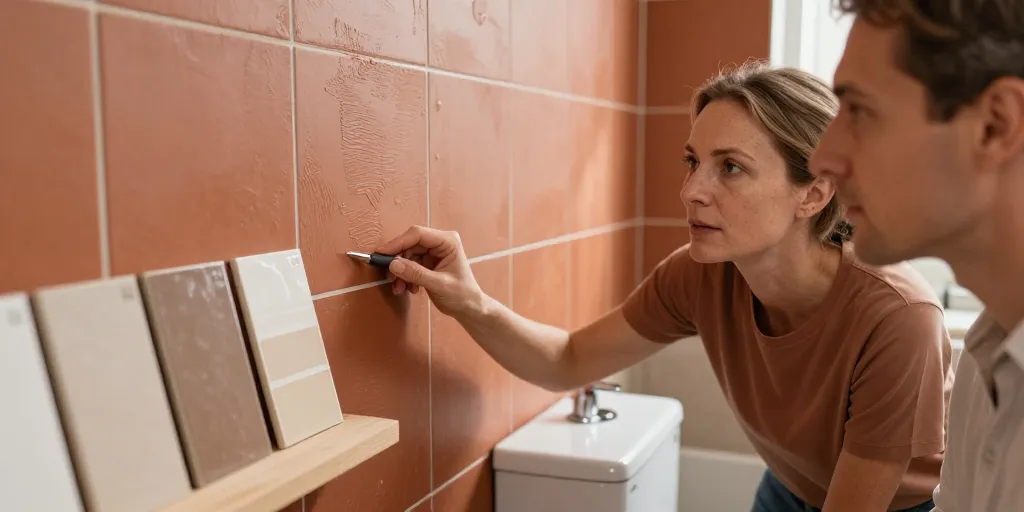 toilettes couleur terracotta