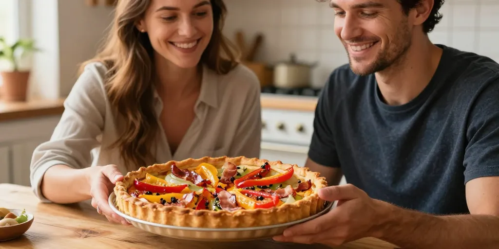 tarte poivrons lardons oignons