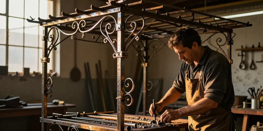 pergola fer forgé artisanal
